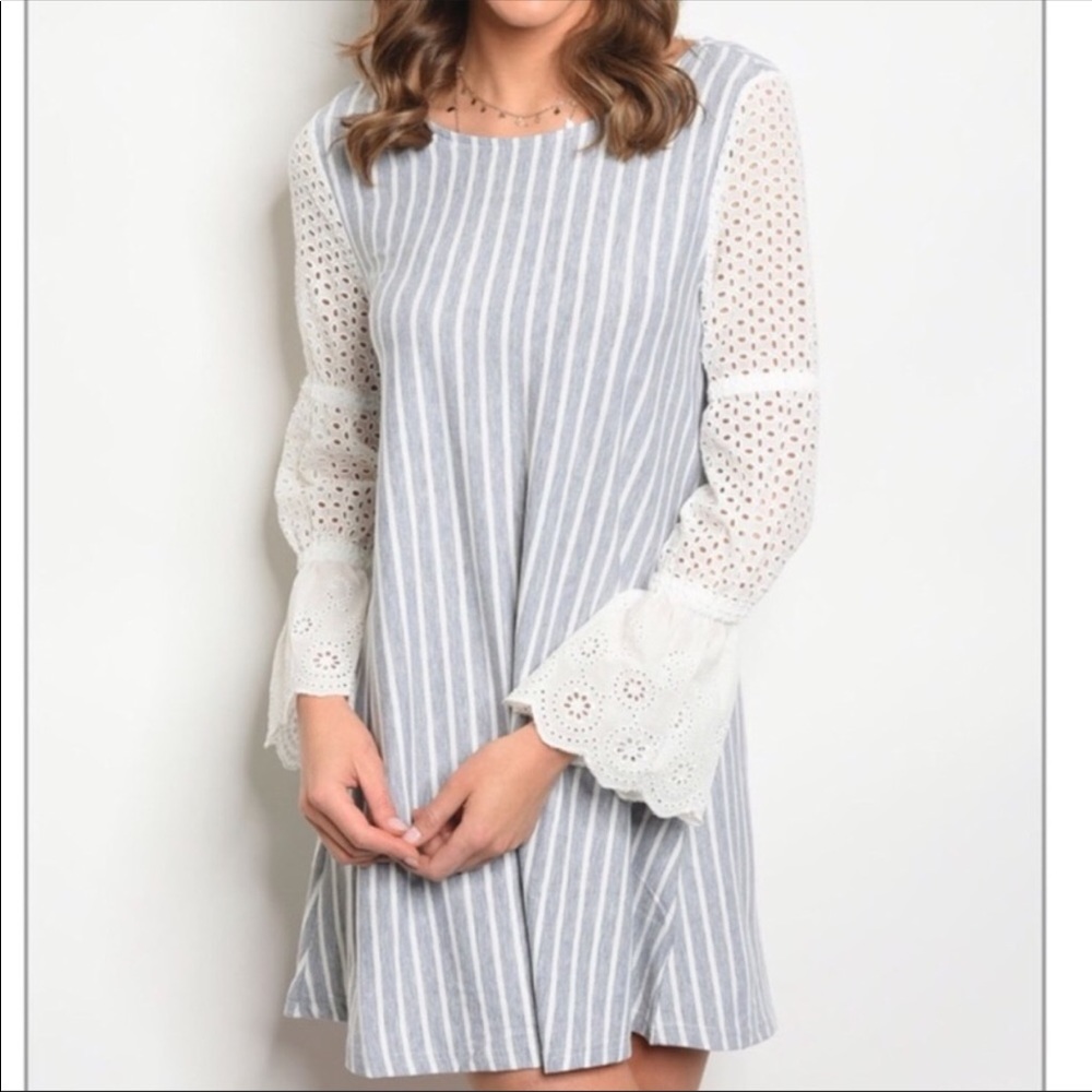 Heathers Gray Eyelet Dress - Picture 2 of 6